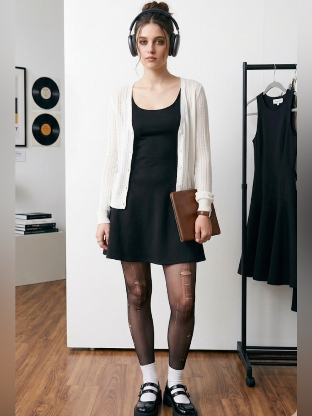 2010s A&F Black Scuba Skater Dress S | Indie Sleaze x Clean Girl
